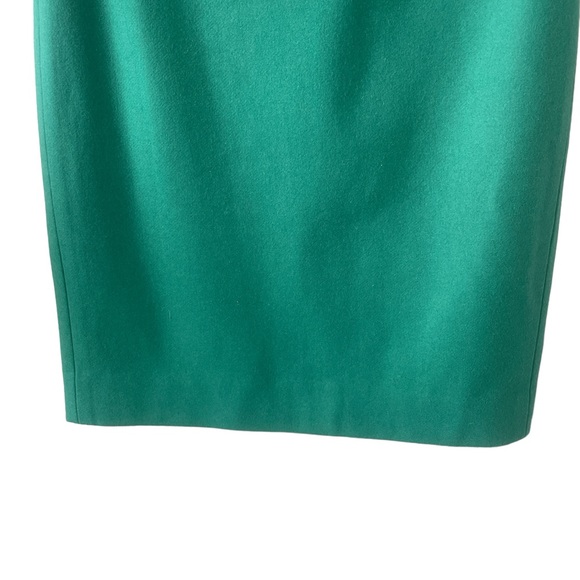 J. CREW Emerald Green Fully Lined Wool Pencil Skirt Size 2 - Picture 2 of 9